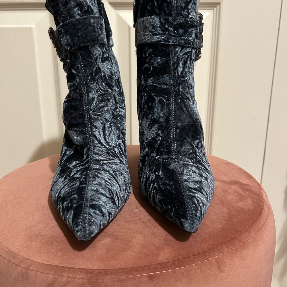 Badgley Mischka Dark Velvet Heeled Boots